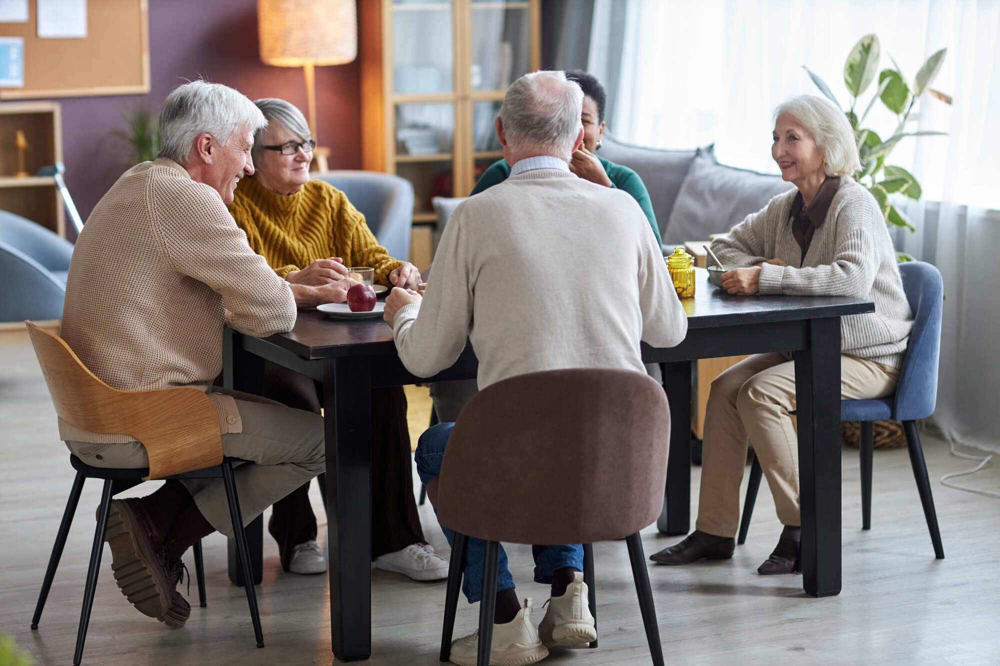 Group activity in a community lounge